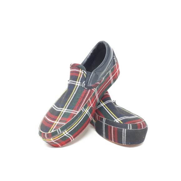 Vans Classic Slip On Platform Plaid Black Red Shoe Sneaker Mens 3.5 / Womens 5 - Picture 9 of 12